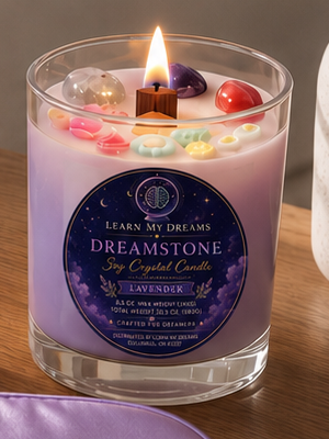 Protect Your Peace crystal candle lit on a nightstand
