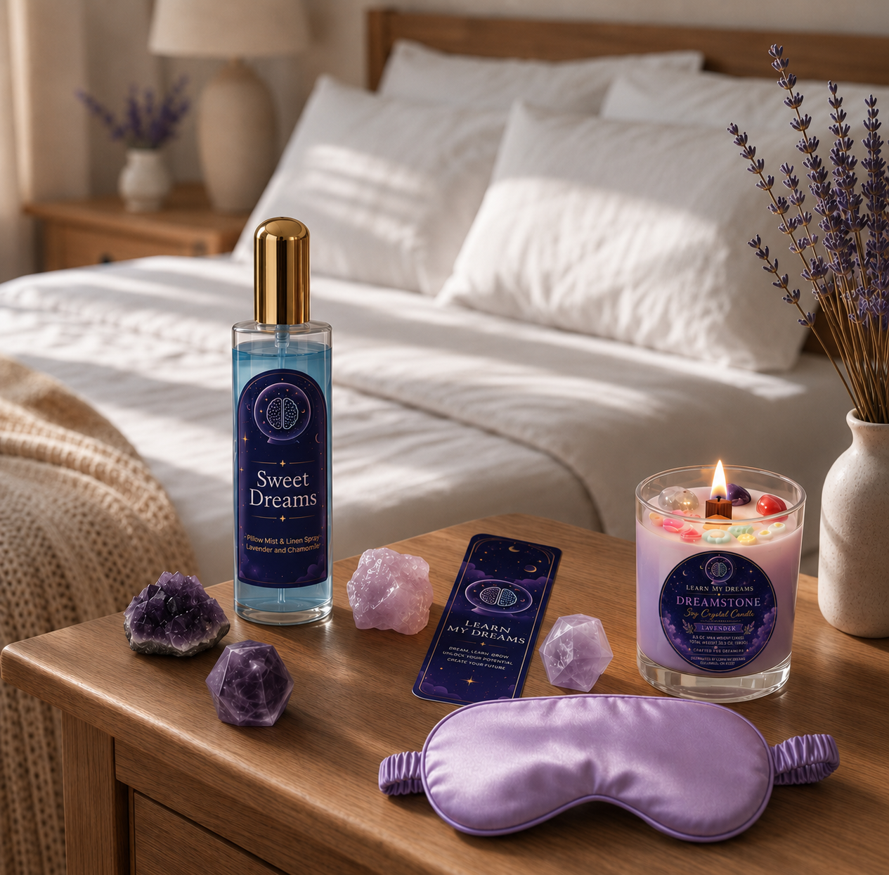 The Midnight Ritual Dream Box — full bundle on a nightstand
